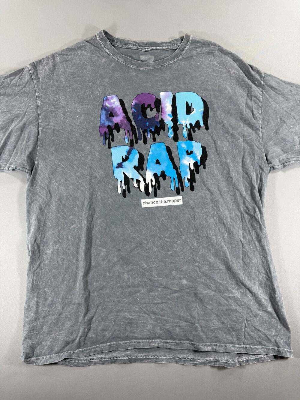 Chance The Rapper Acid Rap Official Merch Gray Mineral Wash Graphic T-Shirt XL